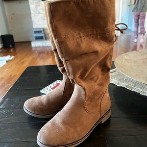 Cute brown tall boots for girls